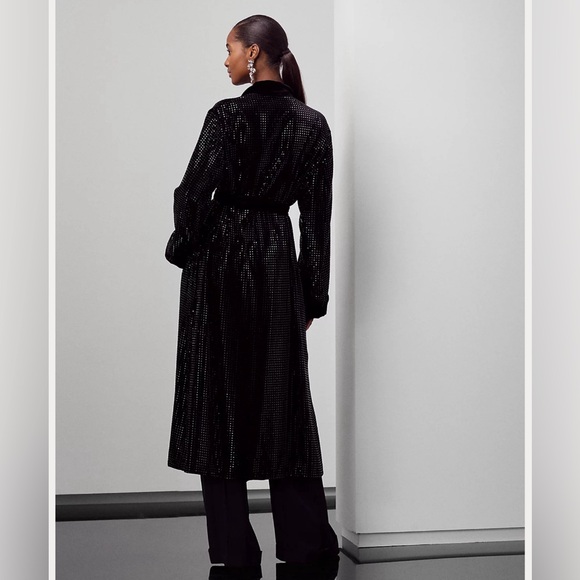Ralph Lauren Collection Sullivan Embellished Velvet Robe-Coat - Picture 6 of 10
